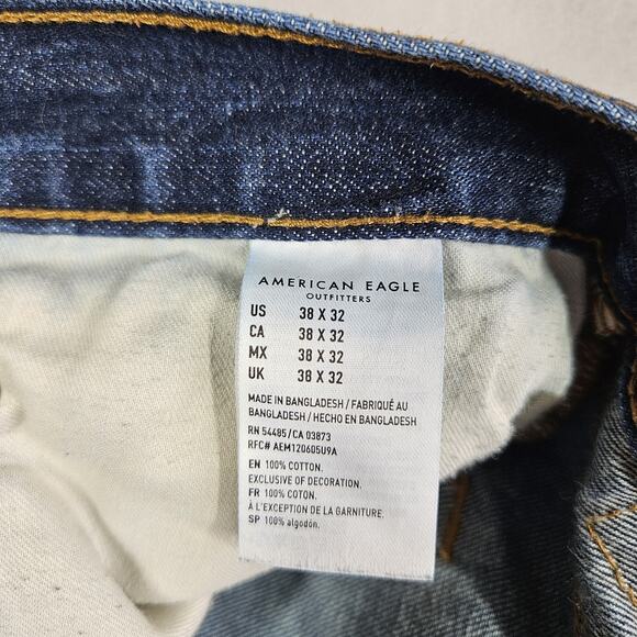 American Eagle Jeans Men 38x29.5 Blue Classic Bootcut Western Denim Dark Wash - Picture 5 of 14